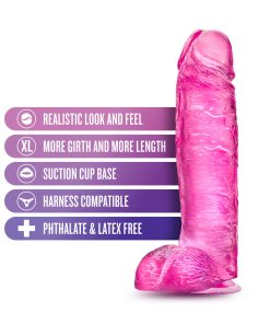 B Yours Plus Big N' Bulky 10.5 In. Dildo With Balls Pink