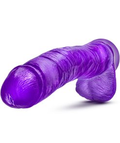 B Yours Plus Hefty N' Hung 14 In. Dildo With Balls Purple