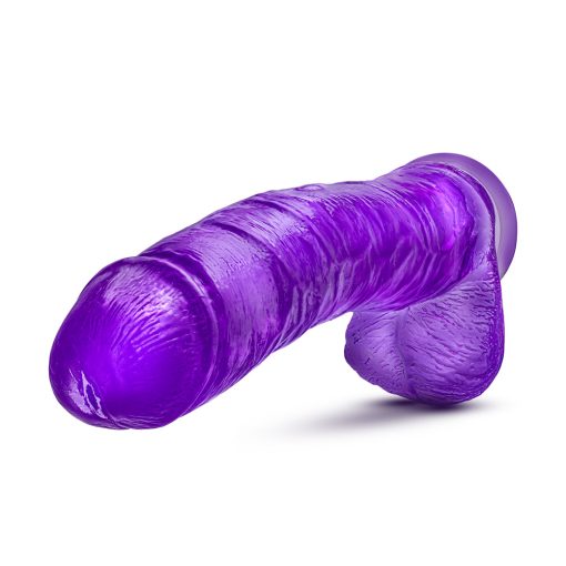B Yours Plus Hefty N' Hung 14 In. Dildo With Balls Purple - Image 4
