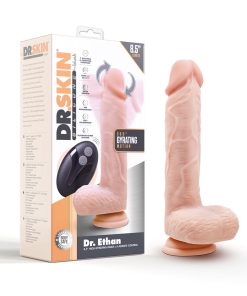 Dr. Skin Silicone Dr. Ethan Remote Rechargeable 8.5 In. Gyrating Vibrating Dildo Beige