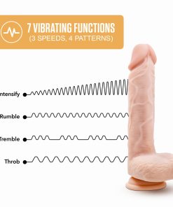 Dr. Skin Silicone Dr. Ethan Remote Rechargeable 8.5 In. Gyrating Vibrating Dildo Beige