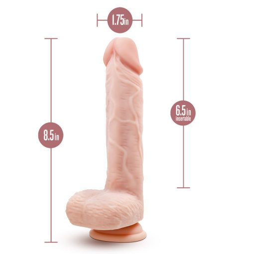 Dr. Skin Silicone Dr. Ethan Remote Rechargeable 8.5 In. Gyrating Vibrating Dildo Beige - Image 8