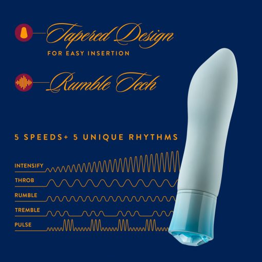 Oh My Gem Ardor Rechargeable Warming Silicone Tapered Vibrator Aquamarine - Image 8