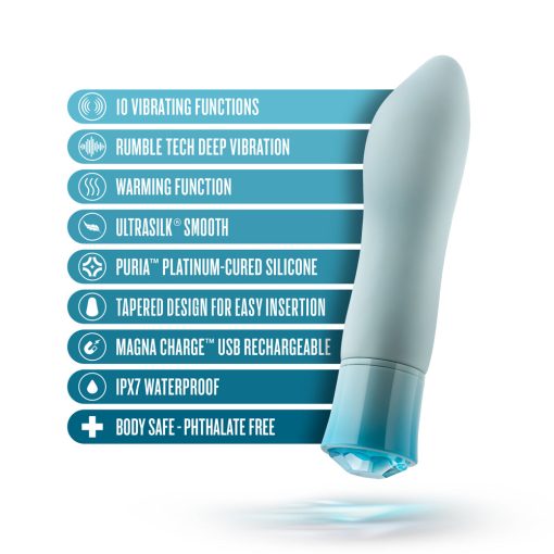 Oh My Gem Ardor Rechargeable Warming Silicone Tapered Vibrator Aquamarine - Image 10