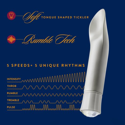 Oh My Gem Bold Rechargeable Warming Silicone Scooped Tongue Vibrator Diamond - Image 8