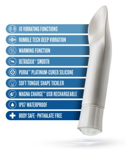 Oh My Gem Bold Rechargeable Warming Silicone Scooped Tongue Vibrator Diamond