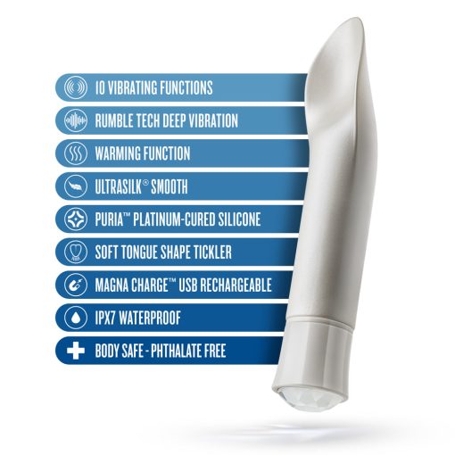 Oh My Gem Bold Rechargeable Warming Silicone Scooped Tongue Vibrator Diamond - Image 10