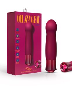 Oh My Gem Classy Rechargeable Warming Silicone G-Spot Vibrator Garnet