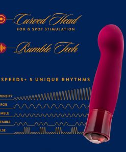 Oh My Gem Classy Rechargeable Warming Silicone G-Spot Vibrator Garnet