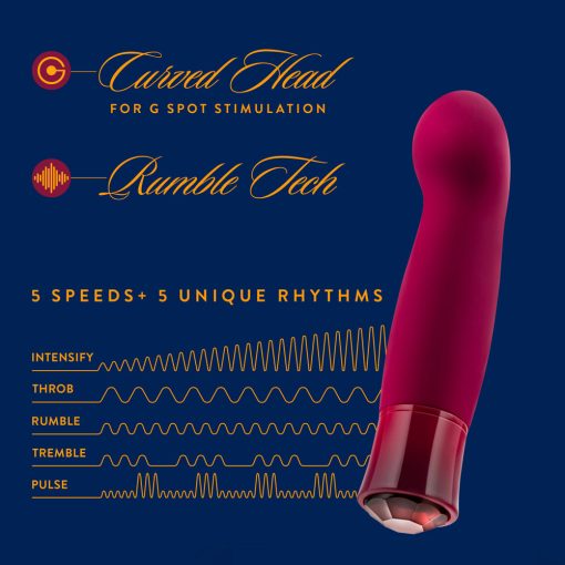 Oh My Gem Classy Rechargeable Warming Silicone G-Spot Vibrator Garnet - Image 8