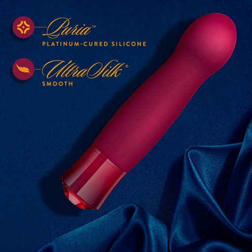 Oh My Gem Classy Rechargeable Warming Silicone G-Spot Vibrator Garnet - Image 9