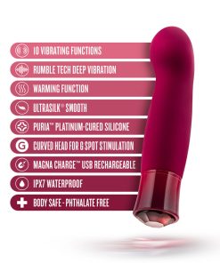 Oh My Gem Classy Rechargeable Warming Silicone G-Spot Vibrator Garnet