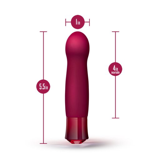 Oh My Gem Classy Rechargeable Warming Silicone G-Spot Vibrator Garnet - Image 11