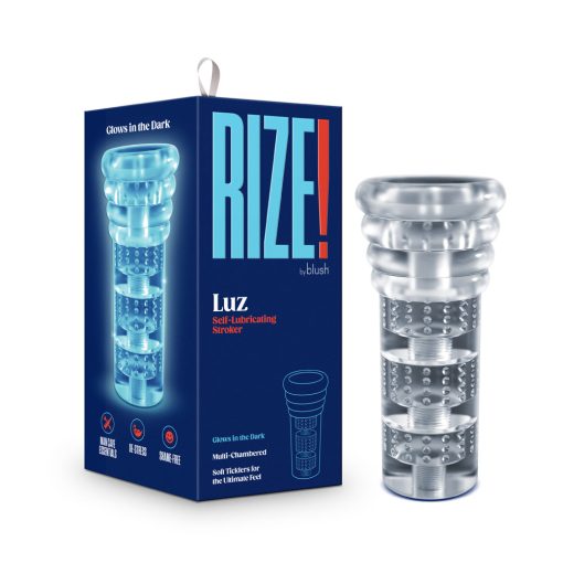 Rize! Luz Glow In The Dark Self-Lubricating Stroker Clear