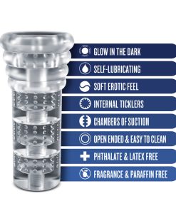 Rize! Luz Glow In The Dark Self-Lubricating Stroker Clear