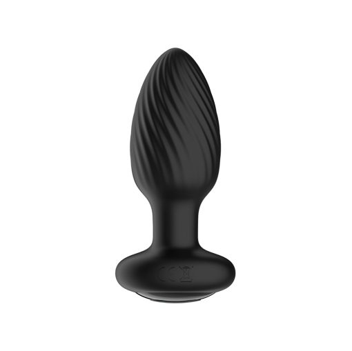 Nexus Tornado Rechargeable Remote-Controlled Rotating & Vibrating Textured Silicone Anal Plug Black - Image 3