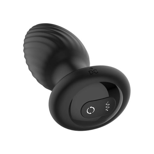 Nexus Tornado Rechargeable Remote-Controlled Rotating & Vibrating Textured Silicone Anal Plug Black - Image 4