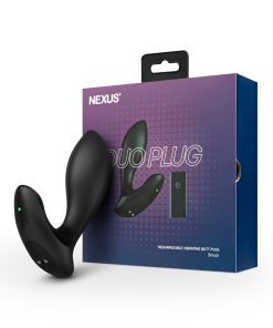 Nexus Duo Plug Rechargeable Remote-Controlled Vibrating Silicone Anal Plug Black