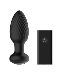 Nexus Duo Plug Rechargeable Remote-Controlled Vibrating Silicone Anal Plug Black