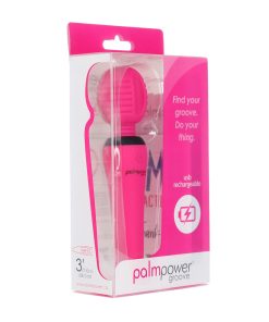 Palmpower Groove Rechargeable Silicone Mini Wand Massager Fuchsia