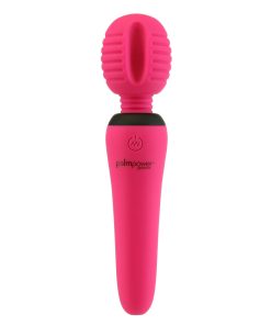 Palmpower Groove Rechargeable Silicone Mini Wand Massager Fuchsia
