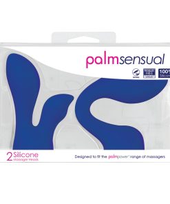 Palmpower Palmsensual Attachments 2-Piece Silicone Massager Heads Blue