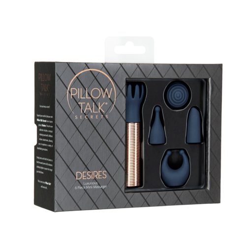 Pillow Talk Secrets Desires 6-Piece Silicone Mini Massager Set Navy - Image 2