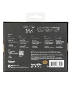 Pillow Talk Secrets Desires 6-Piece Silicone Mini Massager Set Navy