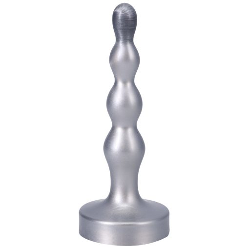 Tantus Ripple Small 8 In. Anal Beads Dildo Firm Silver - Image 3