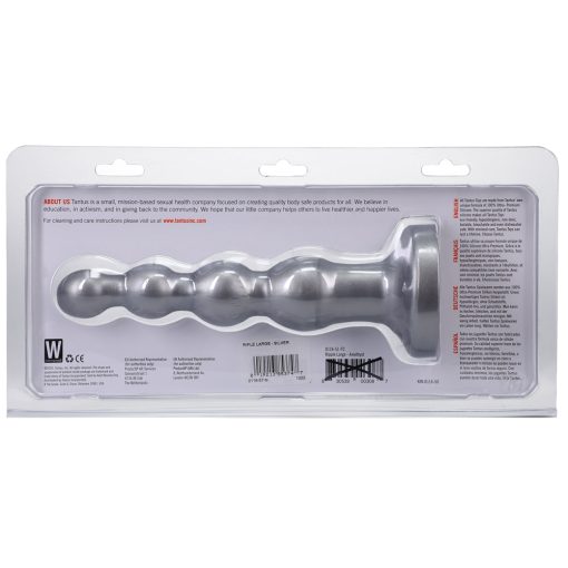 Tantus Ripple Large 8 In. Anal Beads Dildo Medium-Firm Silver - Image 2