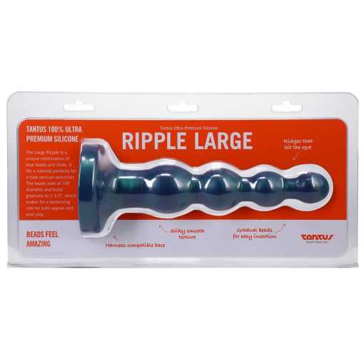 Tantus Ripple Large 8 In. Anal Beads Dildo Medium-Firm Malachite