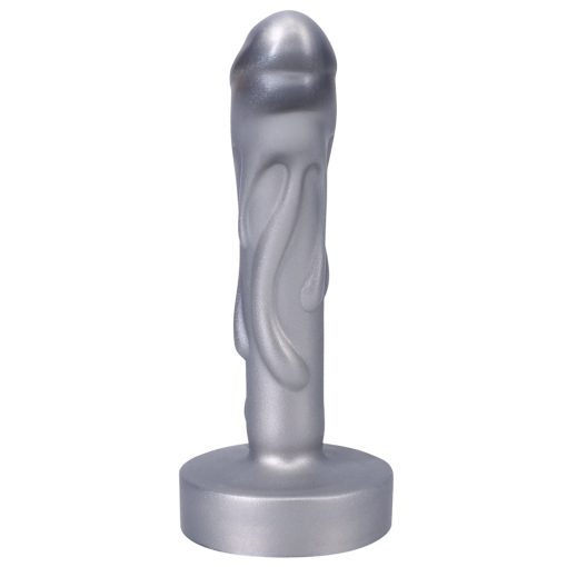Tantus Mini Magma 5 In. Fantasy Dildo Firm Silver - Image 6