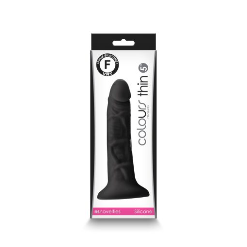 Colours Pleasures Thin 5 In. Dildo Black - Image 4