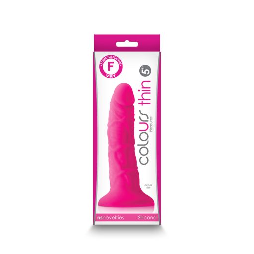 Colours Pleasures Thin 5 In. Dildo Pink