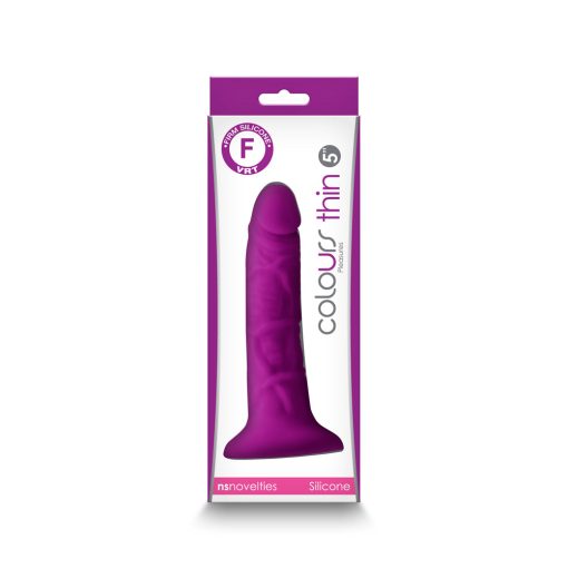 Colours Pleasures Thin 5 In. Dildo Purple - Image 4