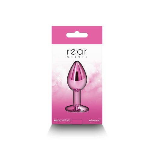 Rear Assets Metal Anal Plug Small Pink - Image 4