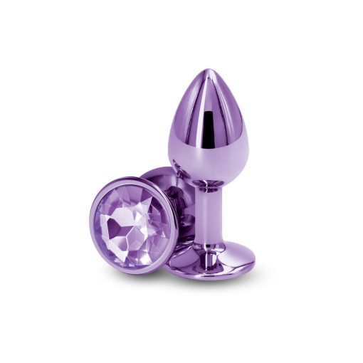 Rear Assets Metal Anal Plug Small Purple - Image 2