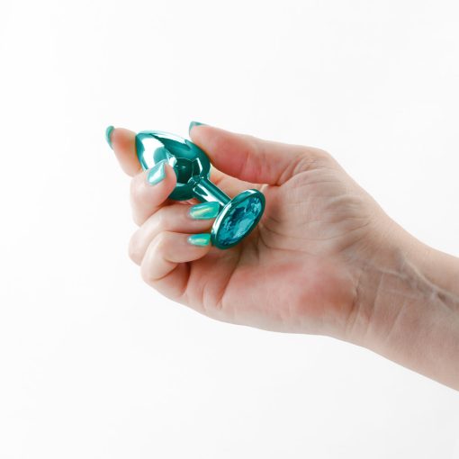 Rear Assets Metal Anal Plug Small Teal - Image 3