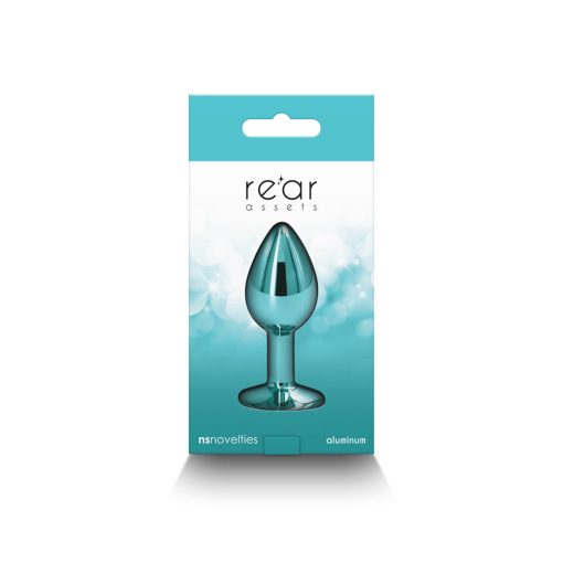 Rear Assets Metal Anal Plug Small Teal - Image 4