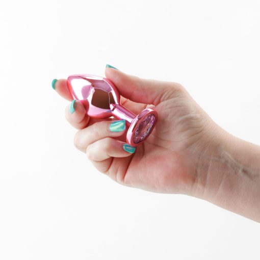 Rear Assets Metal Anal Plug Medium Pink - Image 3