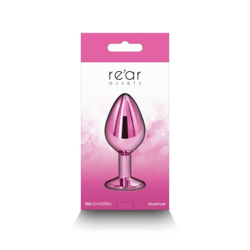 Rear Assets Metal Anal Plug Medium Pink - Image 4
