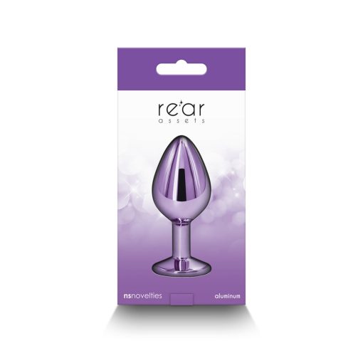 Rear Assets Metal Anal Plug Medium Purple - Image 4