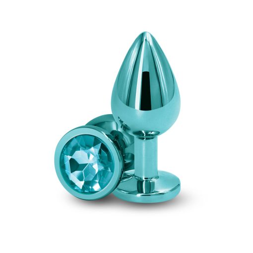 Rear Assets Metal Anal Plug Medium Teal - Image 2