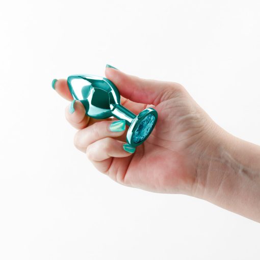 Rear Assets Metal Anal Plug Medium Teal - Image 3