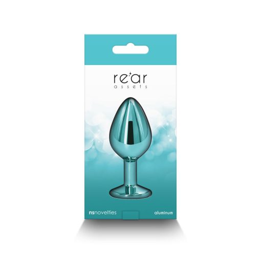 Rear Assets Metal Anal Plug Medium Teal - Image 4