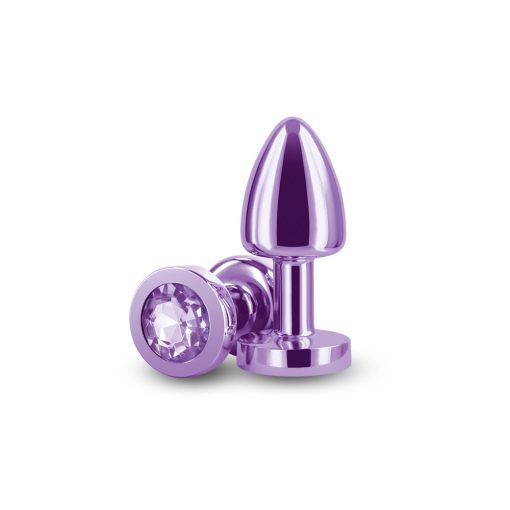 Rear Assets Petite Metal Anal Plug Purple - Image 2