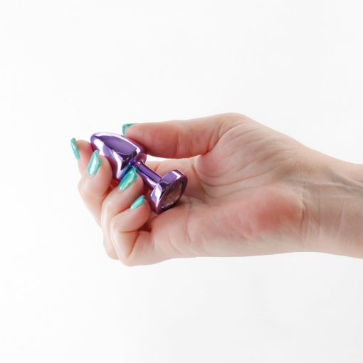 Rear Assets Petite Metal Anal Plug Purple - Image 3