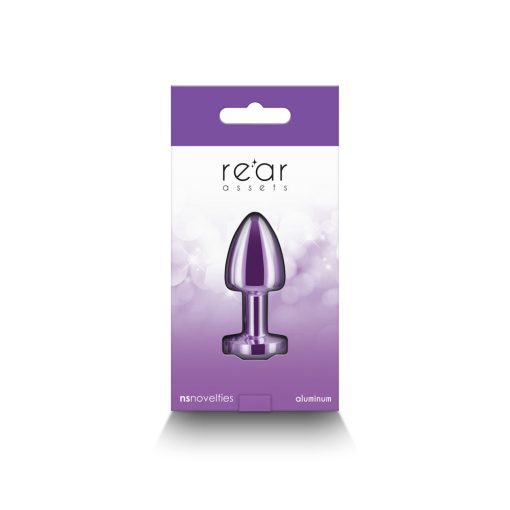 Rear Assets Petite Metal Anal Plug Purple - Image 4