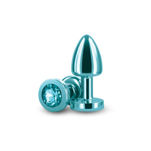 Rear Assets Petite Metal Anal Plug Teal - Image 2