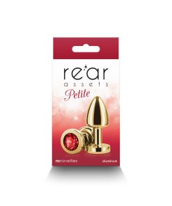 Rear Assets Petite Metal Anal Plug Gold/Red